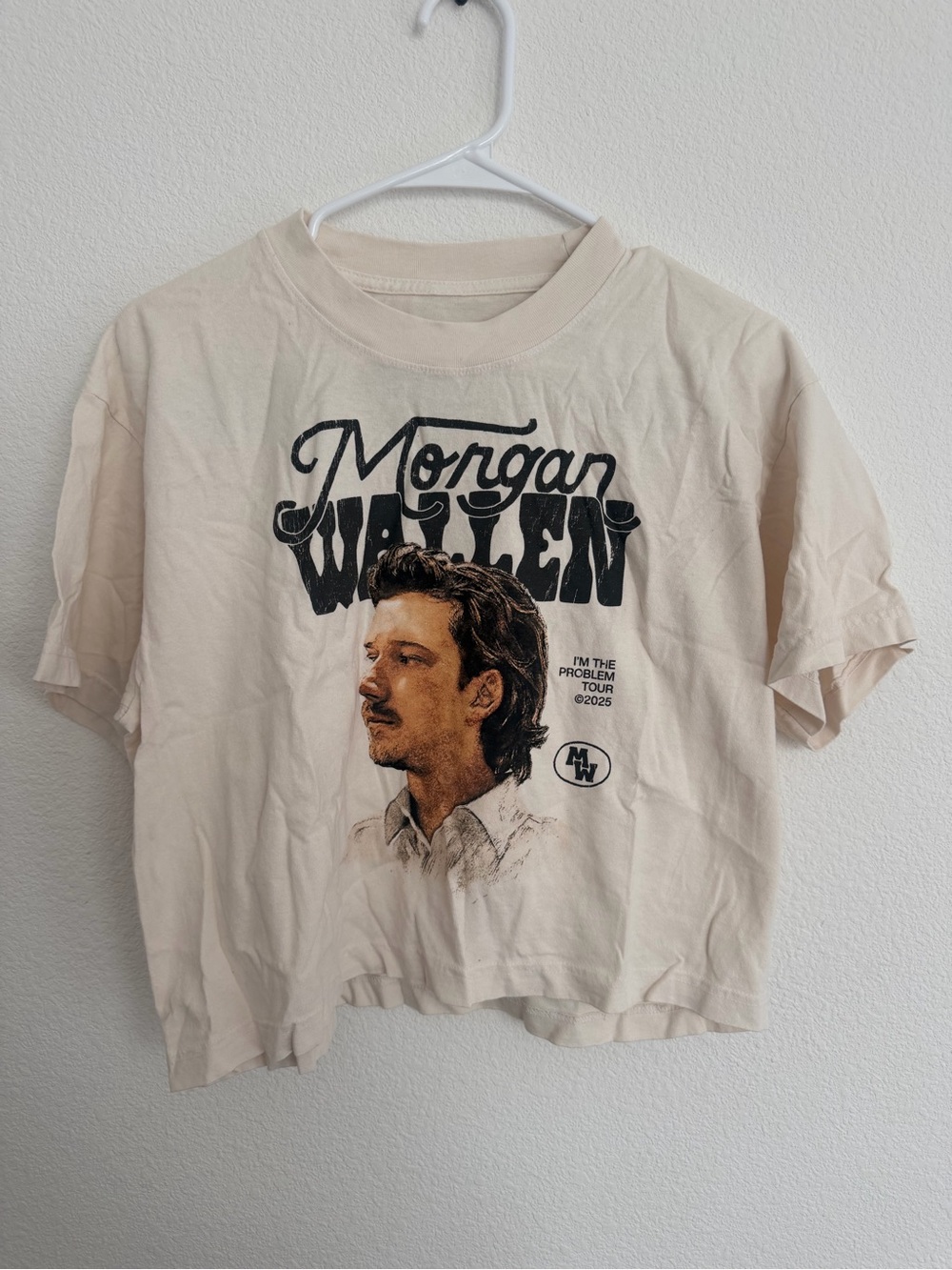 Morgan Wallen Cream Graphic Crop Tee